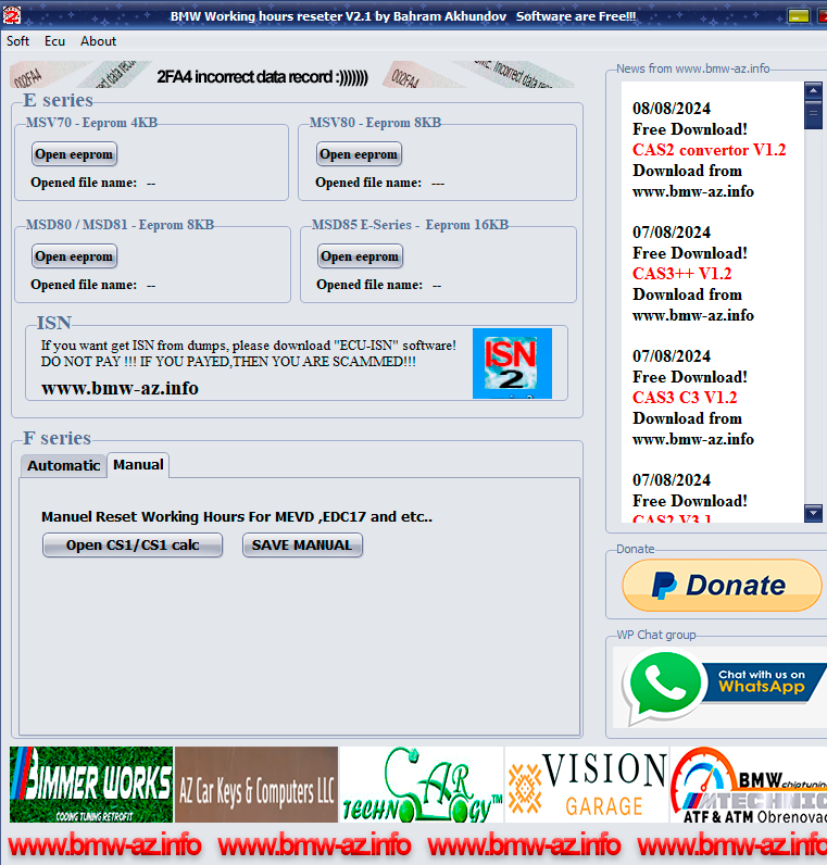BMW Working Hours reseter V2.1