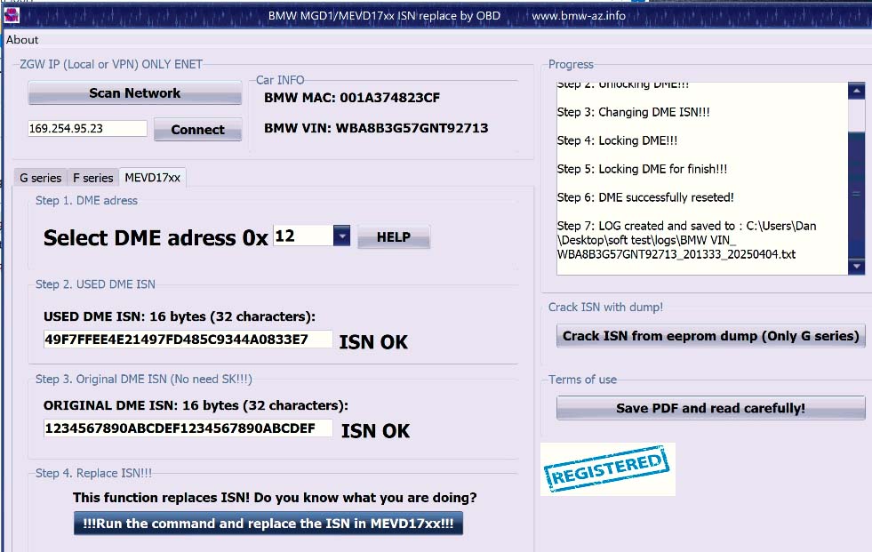 BMW MGD1/MEVD17xx replace ISN by OBD! (Updated)