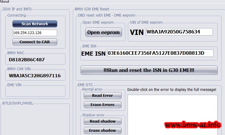 BMW G30/G05 OBD reset!