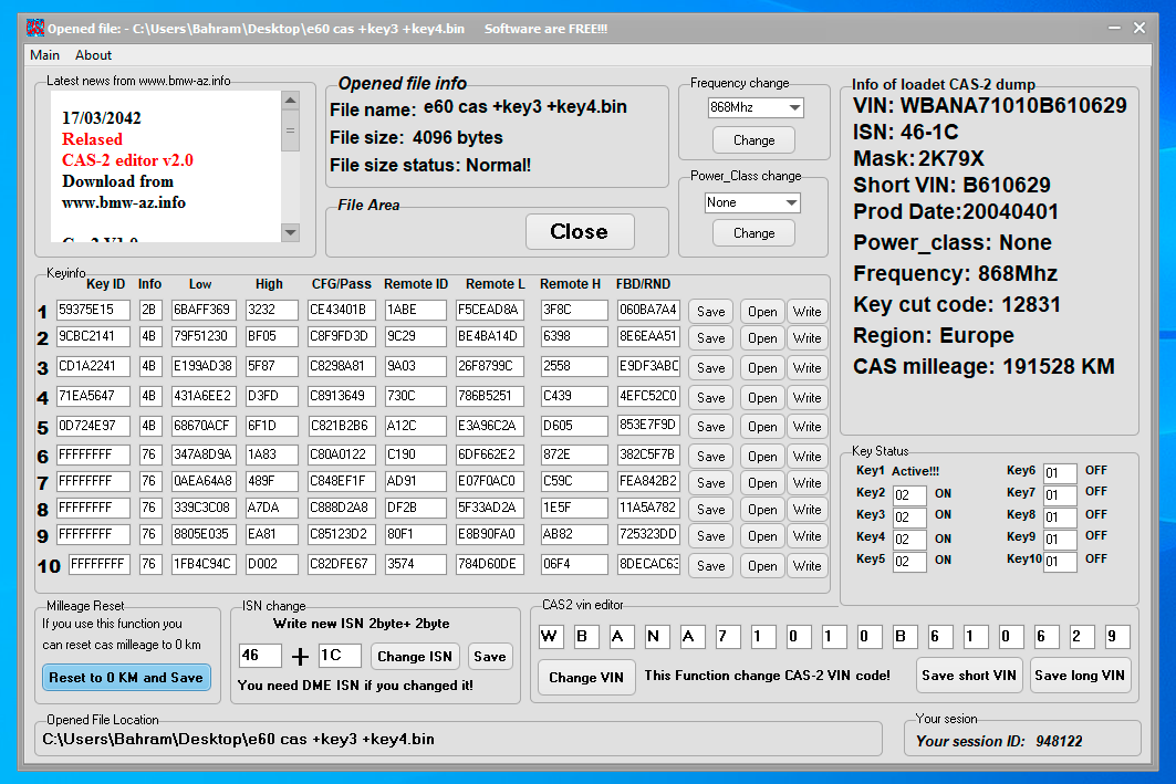 BMW CAS2 editor V2.0