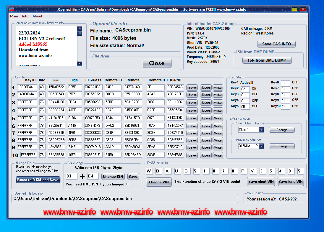 CAS2 V2.1 » BMW cas editor ,BMW software developer, bmw soft, Remote ...
