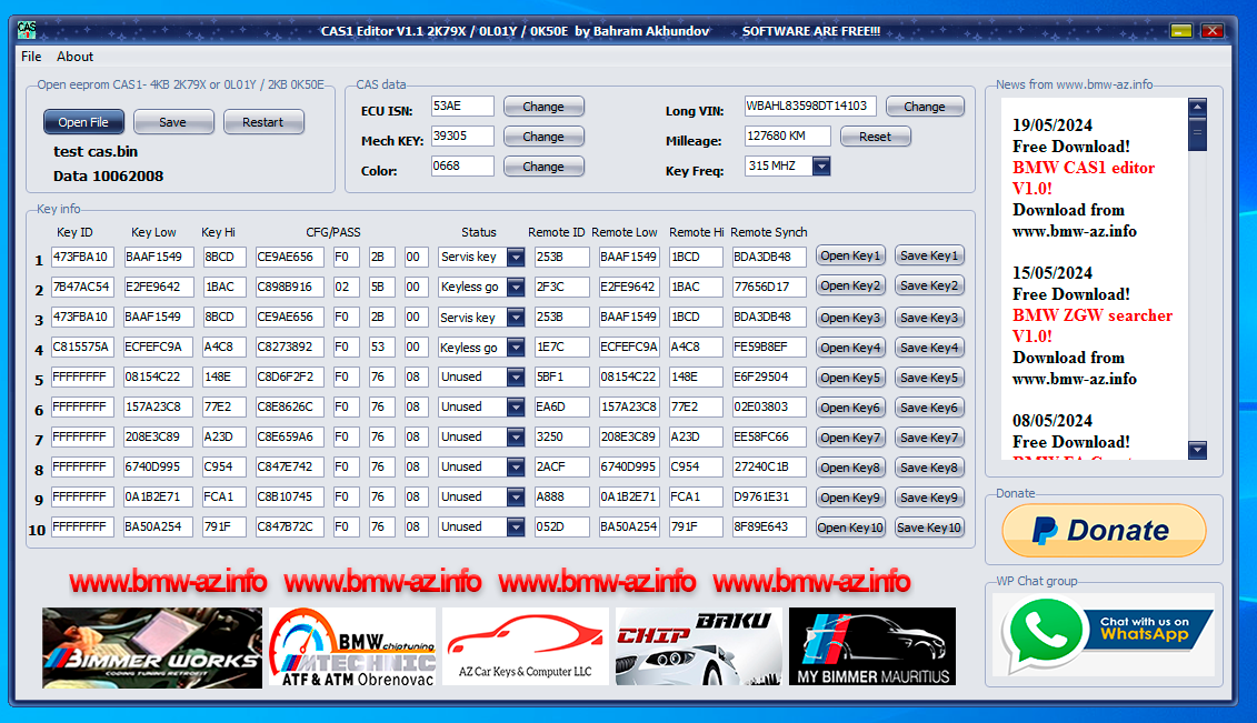 CAS 1 editor V1.1