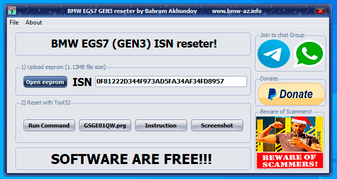 BMW EGS7 (GEN3) RESETER!